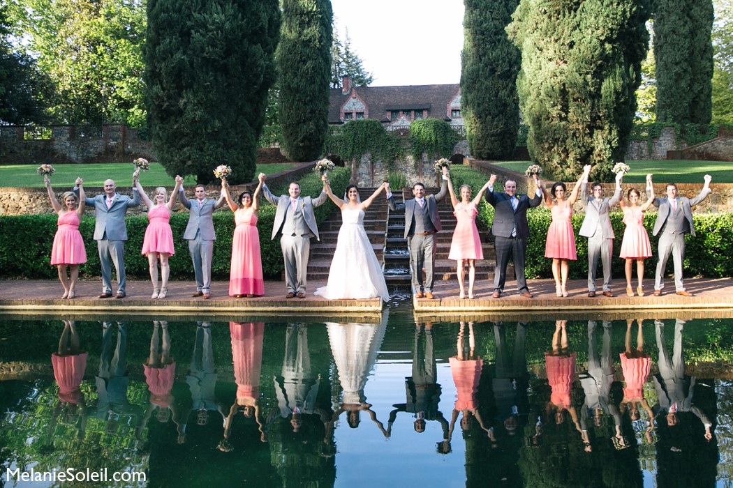 Empire Mine Grass Valley Ca wedding photos by reflecting pool