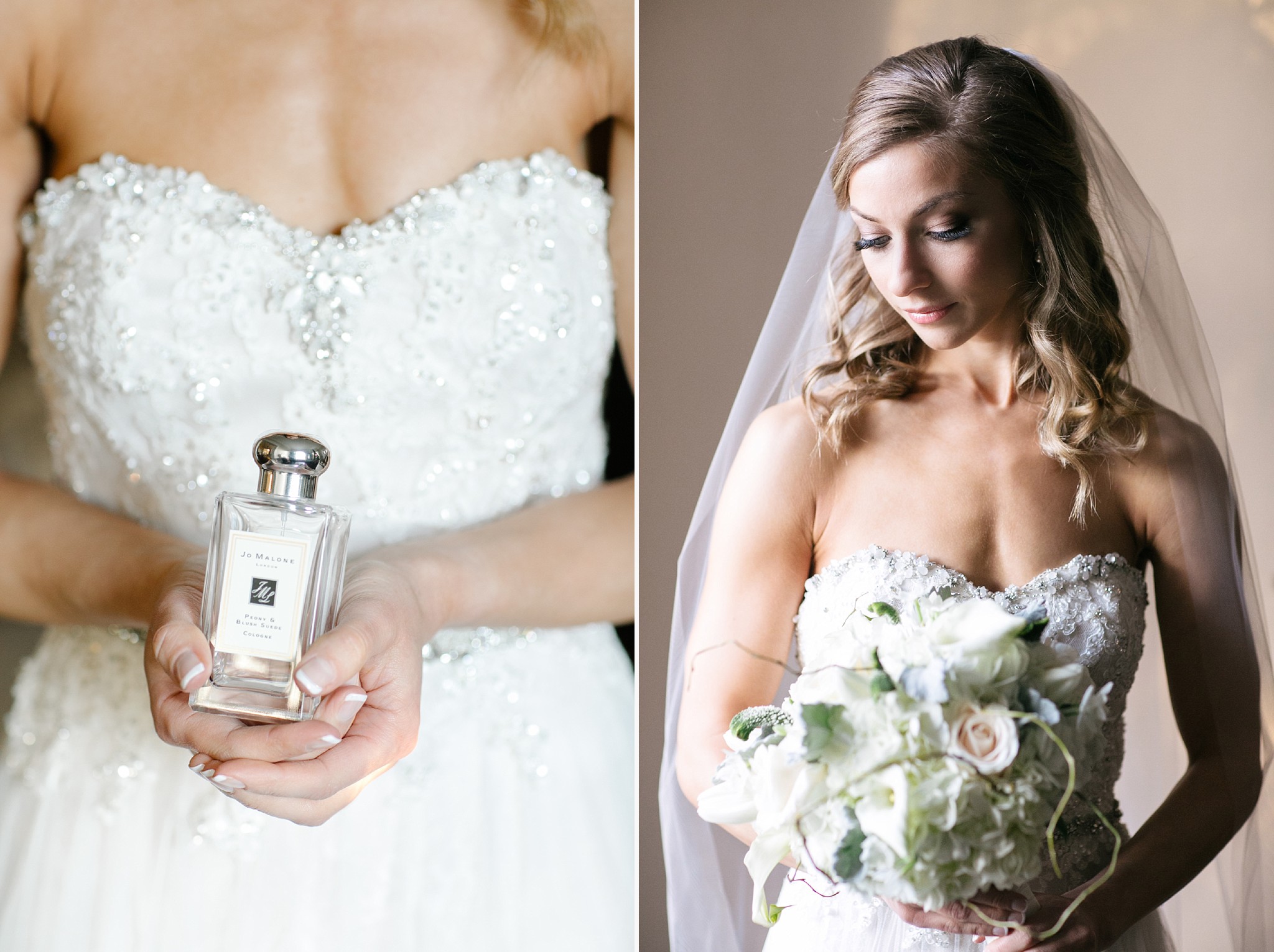 Vizcaya winter wedding blush pink with white flowers ©Andrew and Melanie Photography