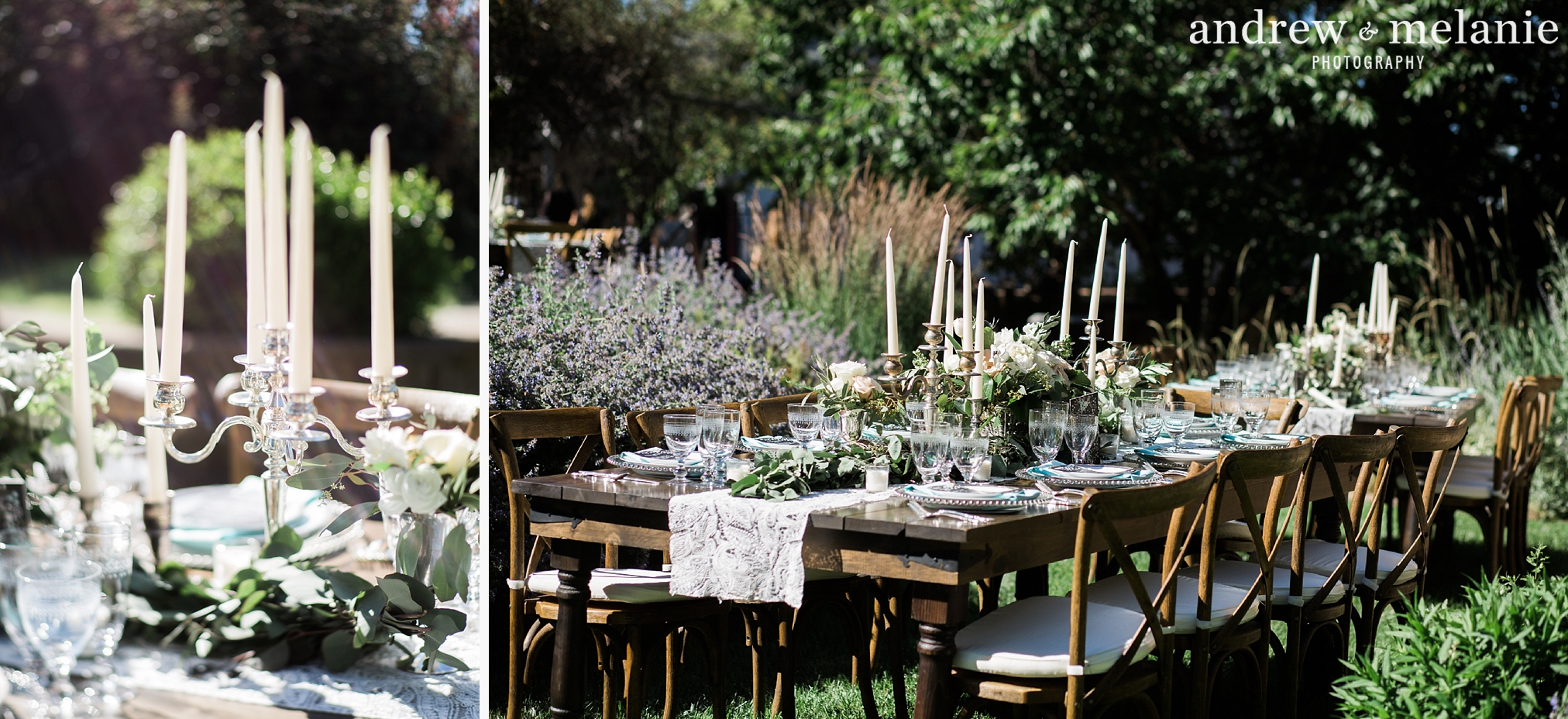 Elegant farm tables wedding reception by Jenn Robirds Events
