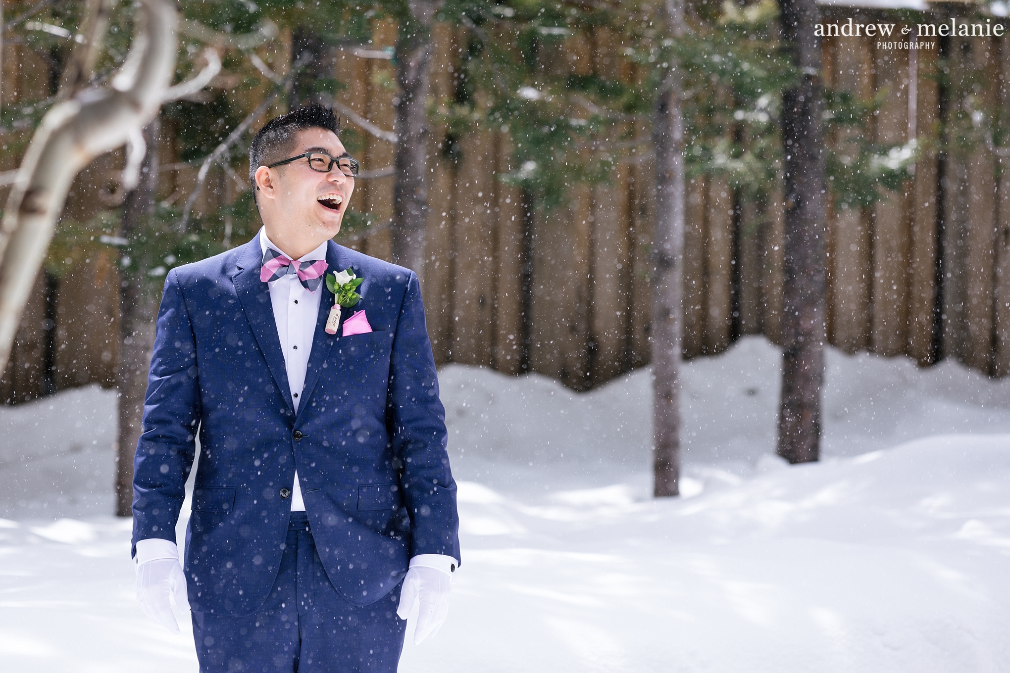 snowy wedding photos