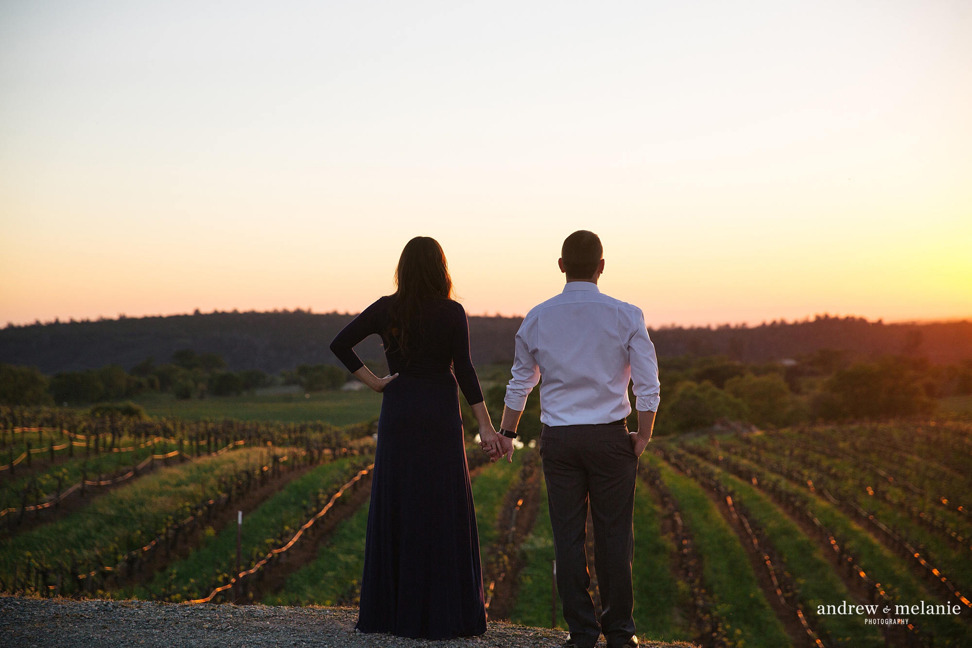Andrew and Melanie Photography engagement session highlights Helwig Winery, CA