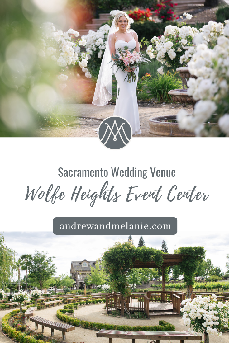 Sacramento garden wedding venue. Photos of Wolfe Heights Event Center in spring