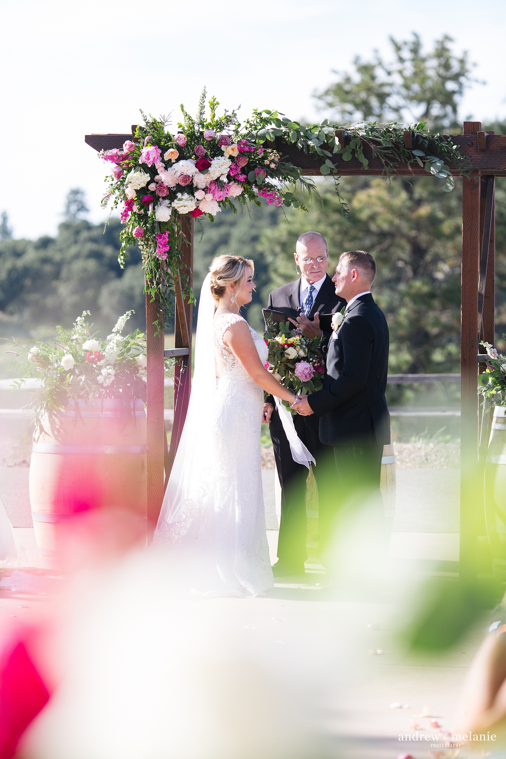 wedding ceremony photo at Helwig Winery in Jackson, CA