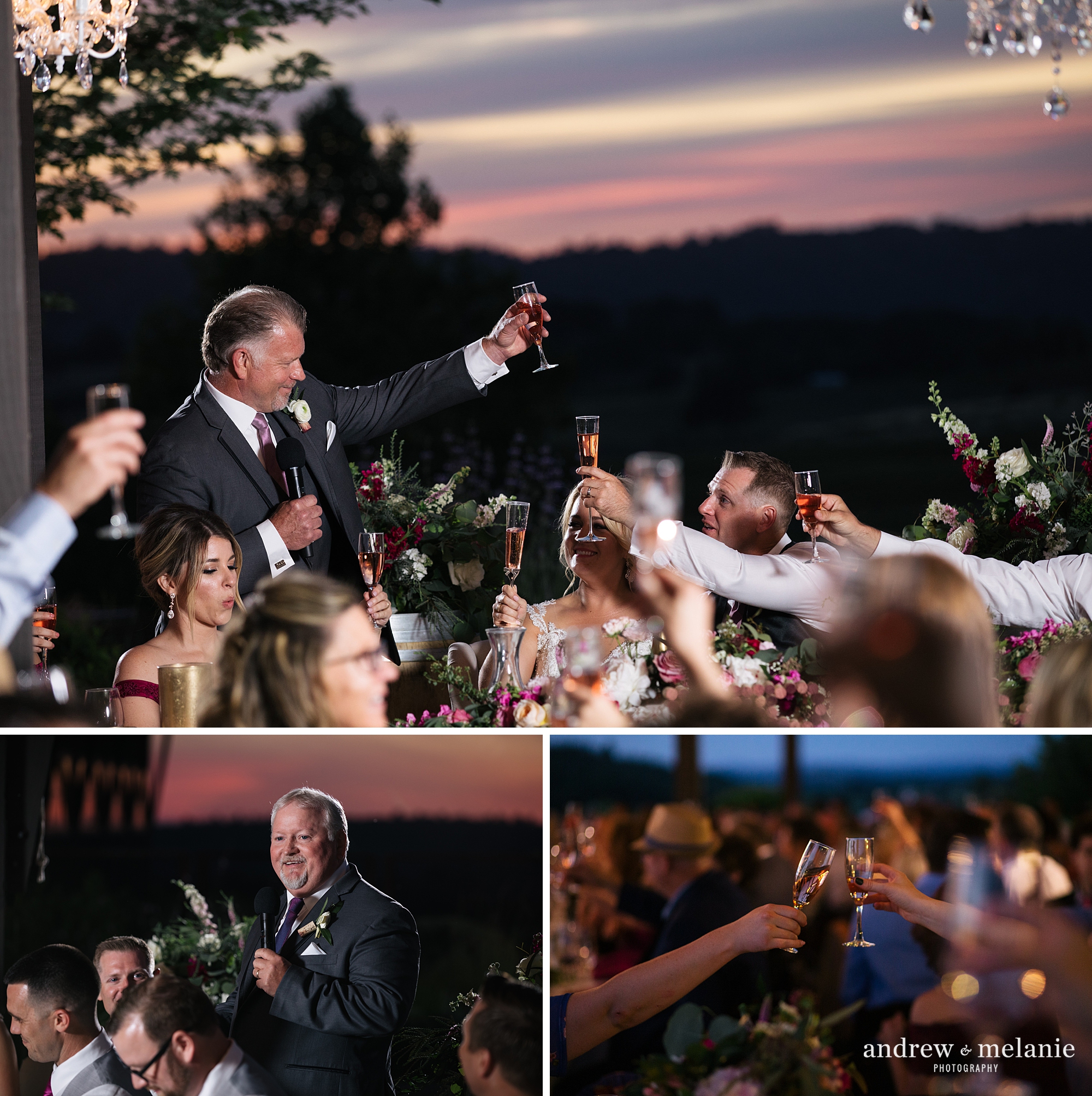 wedding reception at Helwig Winery with Off Camera Flash