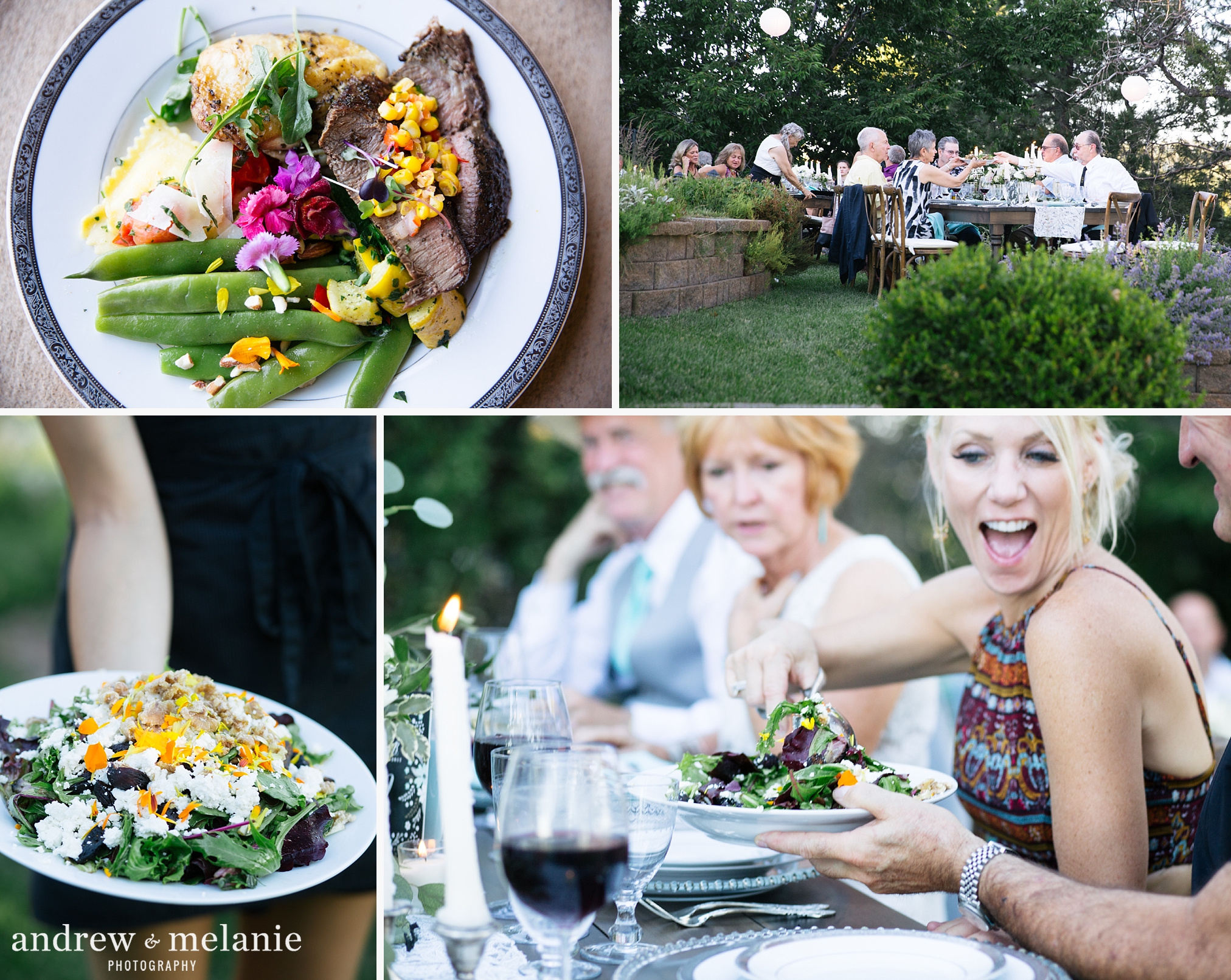Farm to Table catering, family style wedding dining