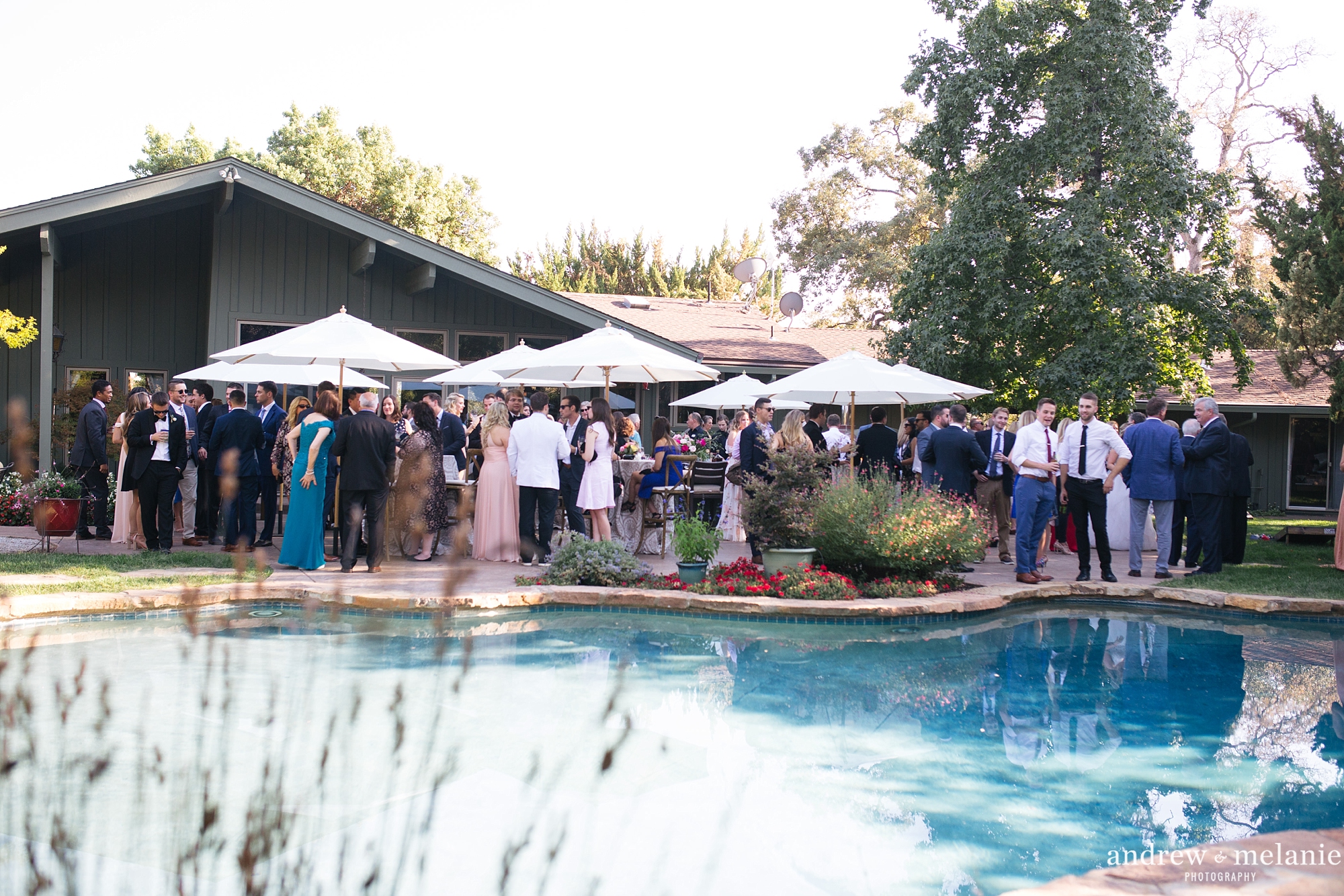 Backyard wedding reception at private estate, Northern California