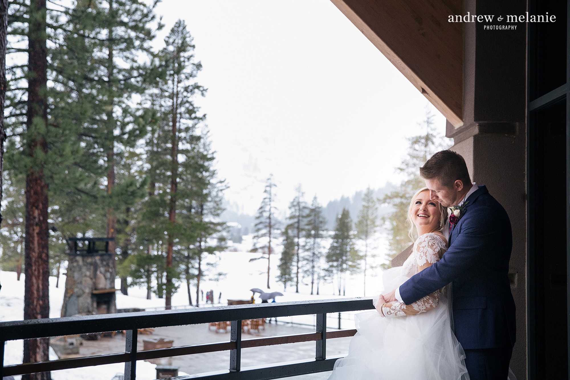 bride and groom photos resort at squaw creek wedding in Lake Tahoe