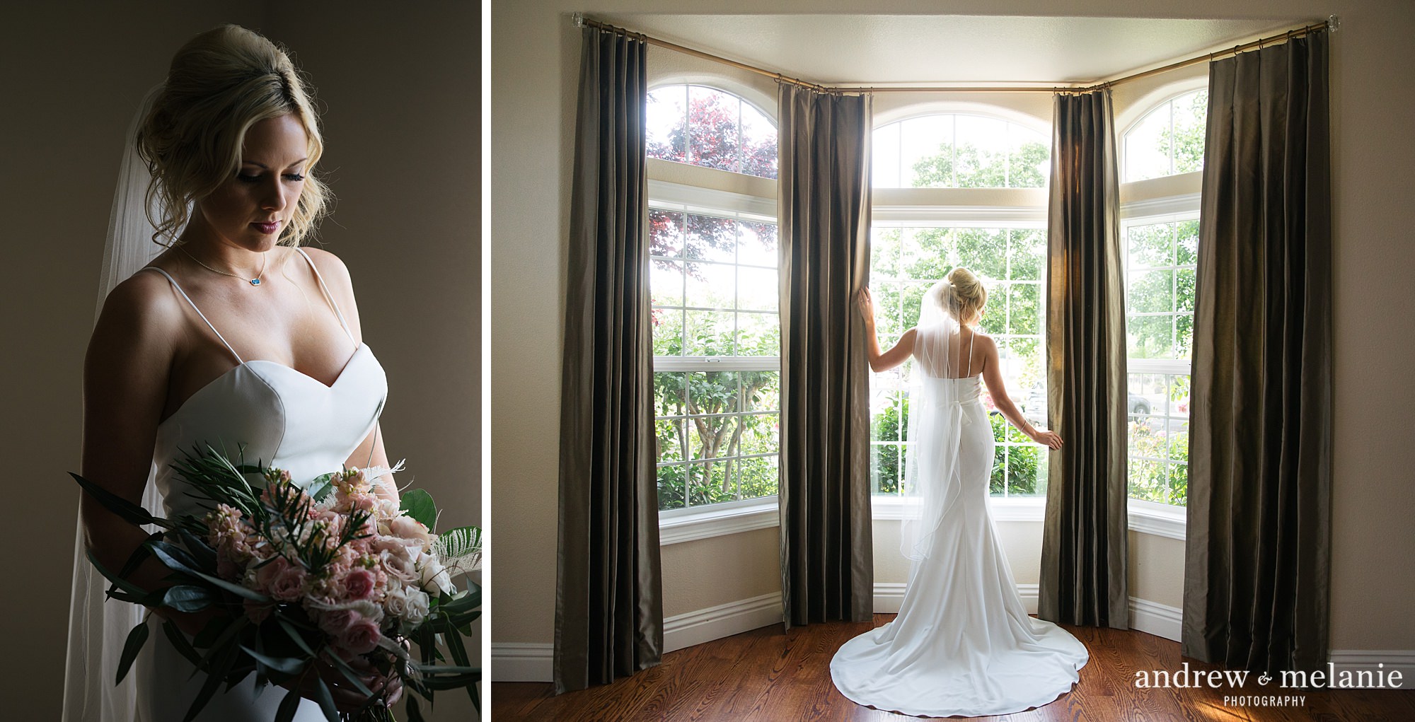 Wolfe Heights Event Center Spring wedding photos. Bride in bridal room